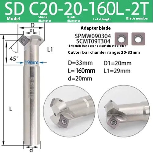 6037 45 degree inside and outside positive and negative chamfering cutter CNC rounding chamfering cutter SD SPK upper and lower bore reverse pull chamfering cutter bar Shandong Denso Pricision Tools Co.,Ltd.